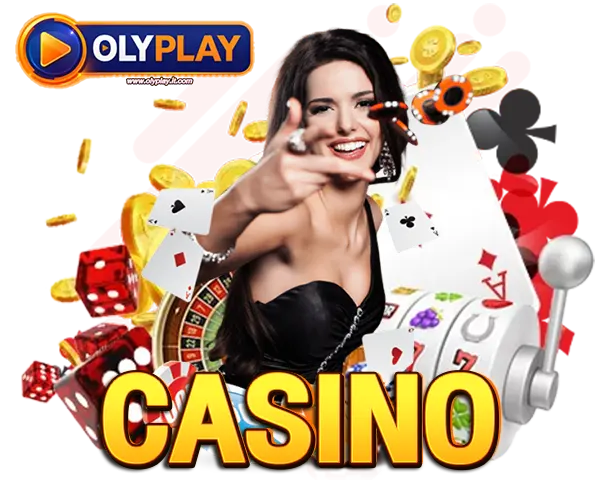 OLYPLAY ไอคอน CASINO คาสิโนออนไลน์ ภาพผู้หญิงพร้อมไพ่ ดอกจิก และชิปคาสิโน เล่นบาคาร่าและเกมโต๊ะครบวงจร สมัครง่าย ฝากถอนออโต้